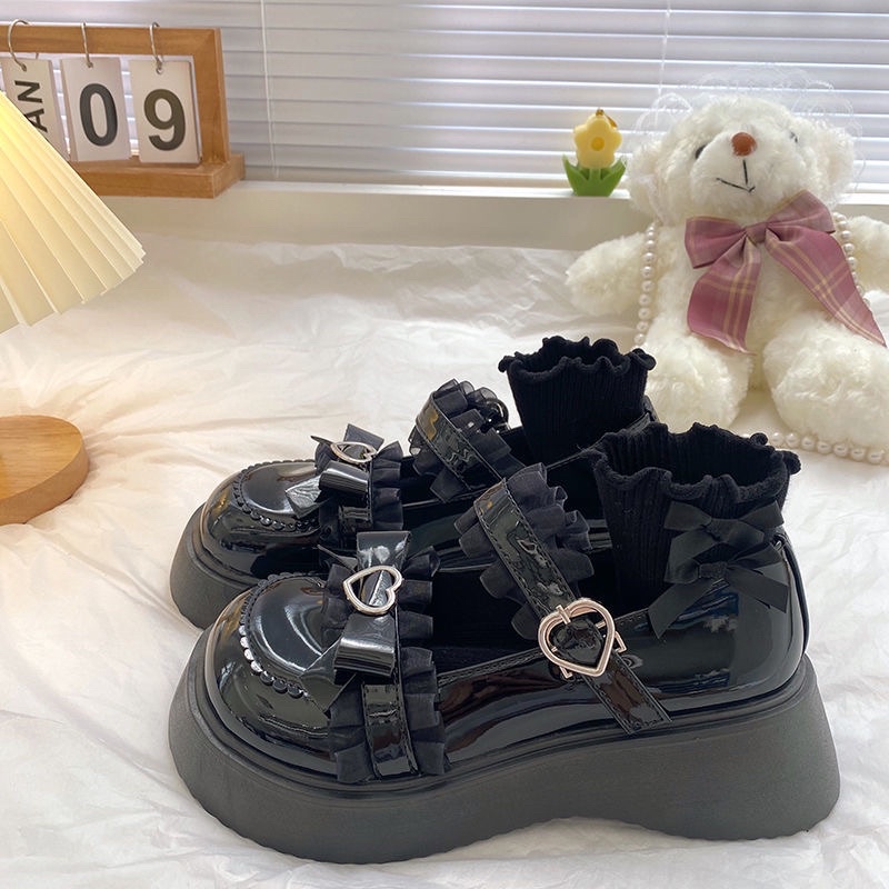 SẴN  GIÀY LOLITA NƠ PHONG CÁCH TIỂU THƯ DỄ THƯƠNG ĐÁNG YÊU ĐẾ CAO 5CM