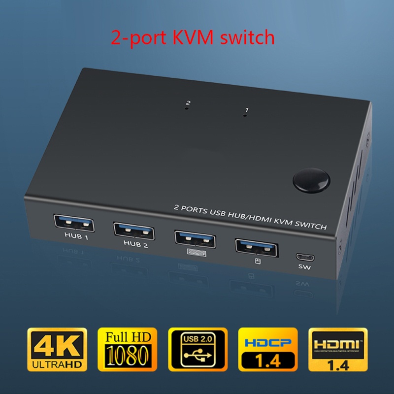 Bộ chia 2 cổng AM-KVM201CC 10Gbps USB KVM Switch chất lượng