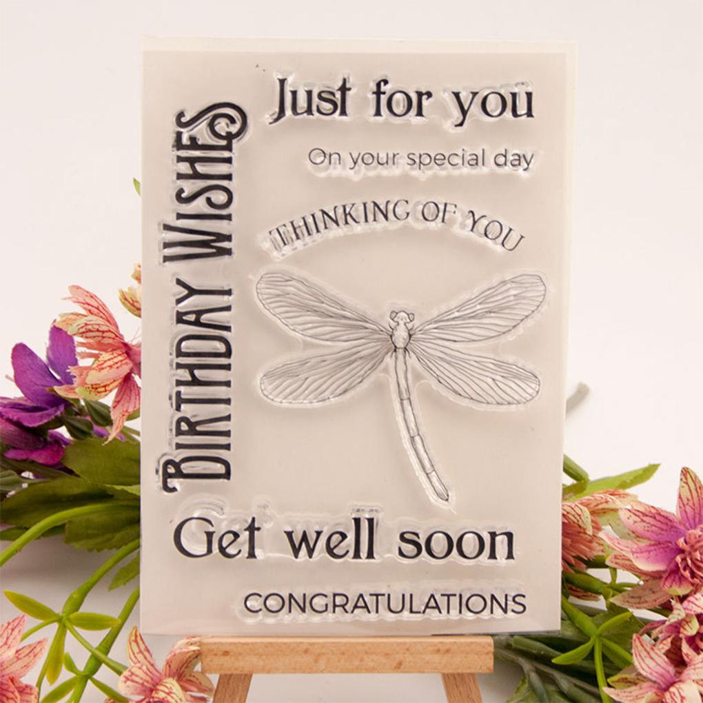 Con Dấu Nhựa Dập Nổi Hình Chuồn Chuồn Trang Trí Sổ Lưu Niệm