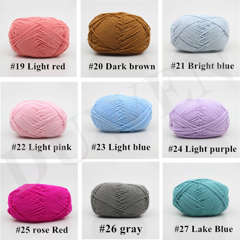 Cuộn chỉ đan len dệt kim thủ công 4 sợi cotton sữa mịn