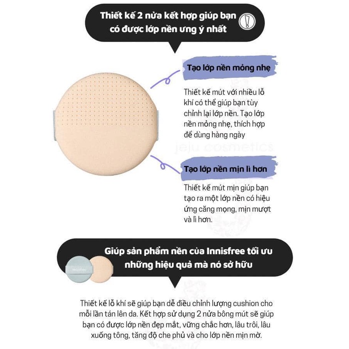 Bông mút Innisfree No-Sebum Powder Cushion Puff