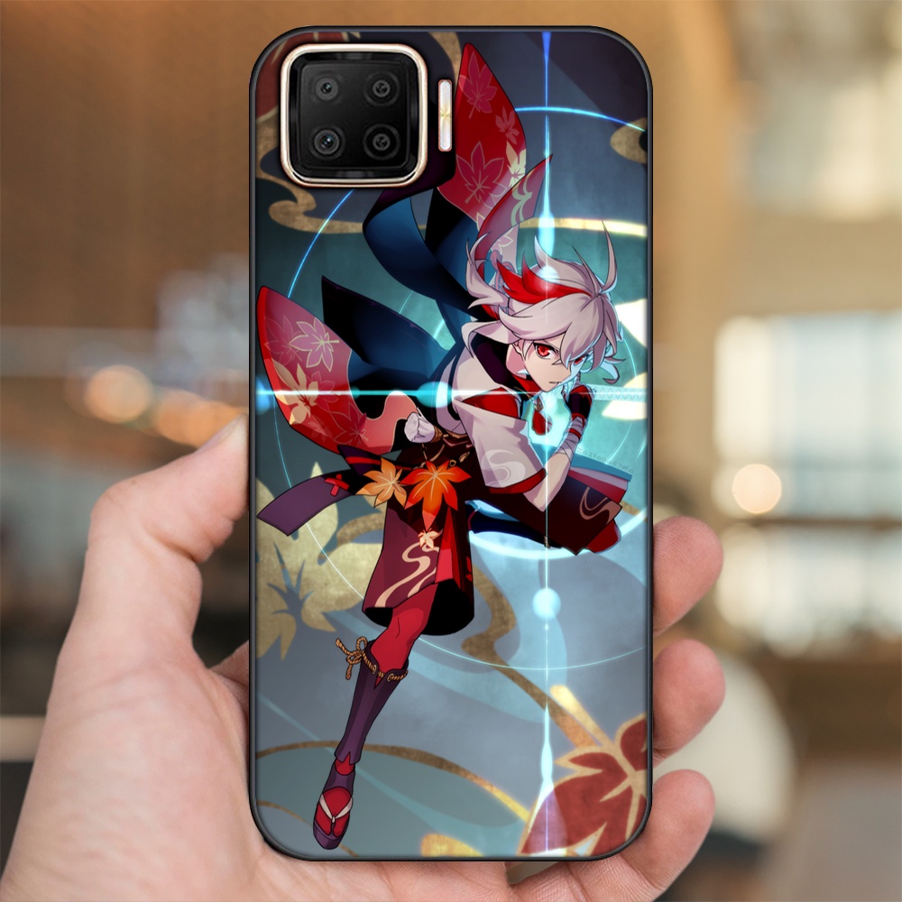 Ốp lưng Oppo A73, A93 4G viền đen in hình Kazuha Genshin Impact