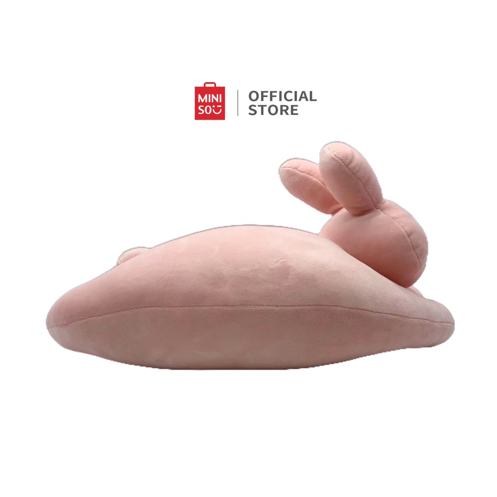 Thú bông Thỏ nằm sấp màu hồng Miniso dễ thương