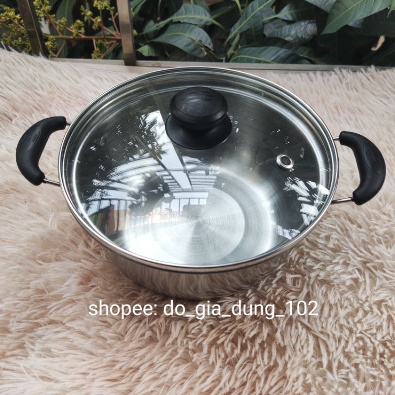 Nồi inox 20cm có quai chống nóng 🔥FREESHIP🔥 Dùng cho bếp từ, bếp ga