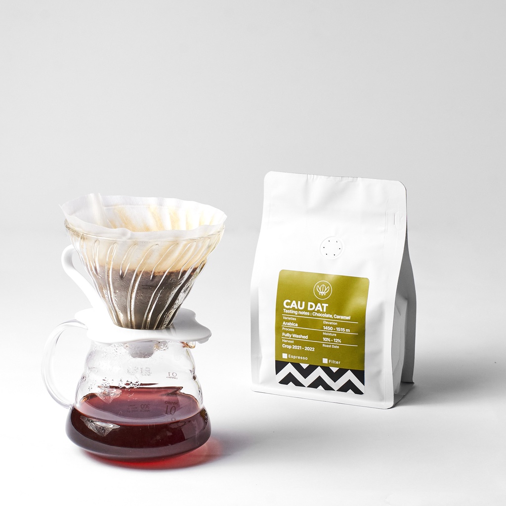 Cà phê đặc sản rang mộc Arabica 100% Cầu Đất, rang vừa  THE MARRIED BEANS