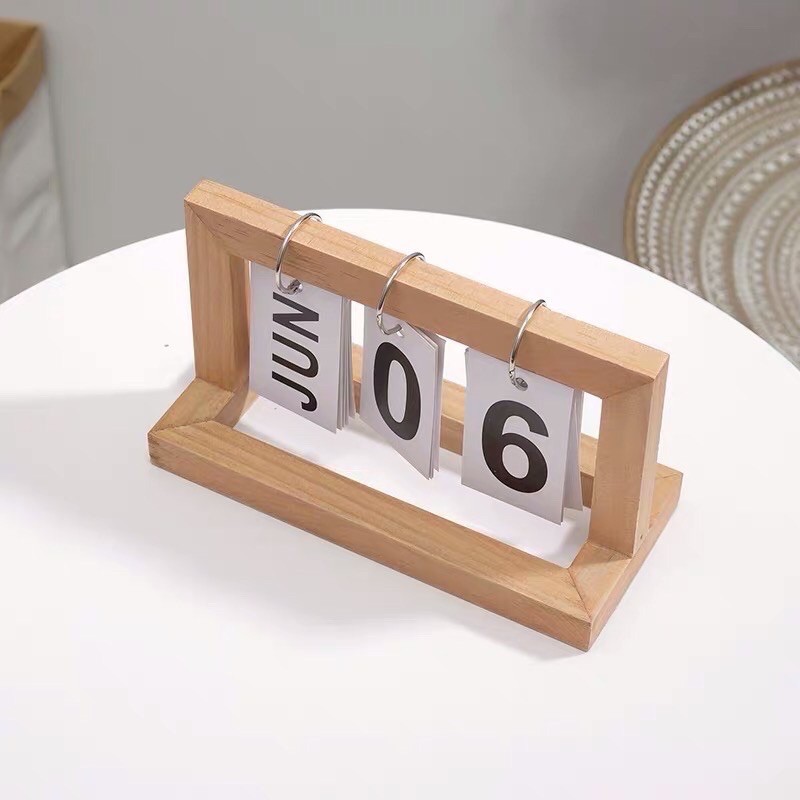 [ Lịch Gỗ ] Lịch gỗ để bàn 2021 - Lịch lật số mini trang trí decor | BigBuy360 - bigbuy360.vn