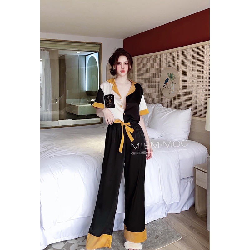 BỘ LỤA PIJAMA PHỐI MÀU XINH