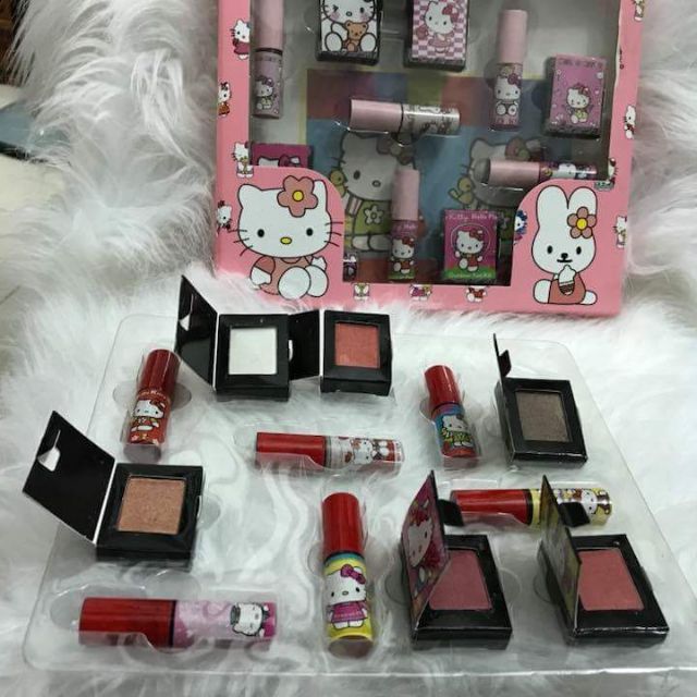 Sét son + phấn mắt hello kitty