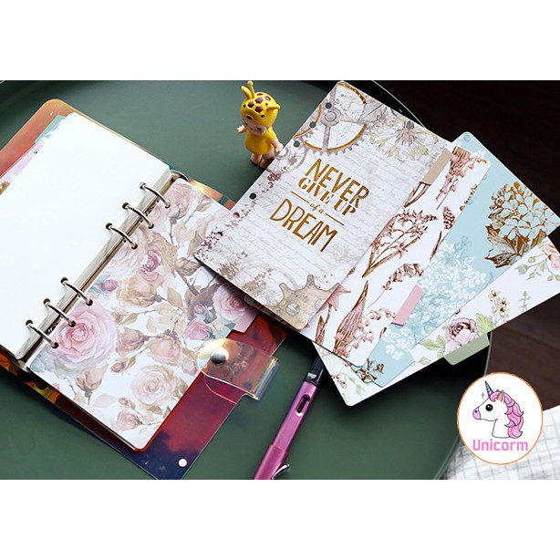 Tab 5 tấm Phân Trang Golden A5/A6 cho Sổ Còng/Sổ Planner