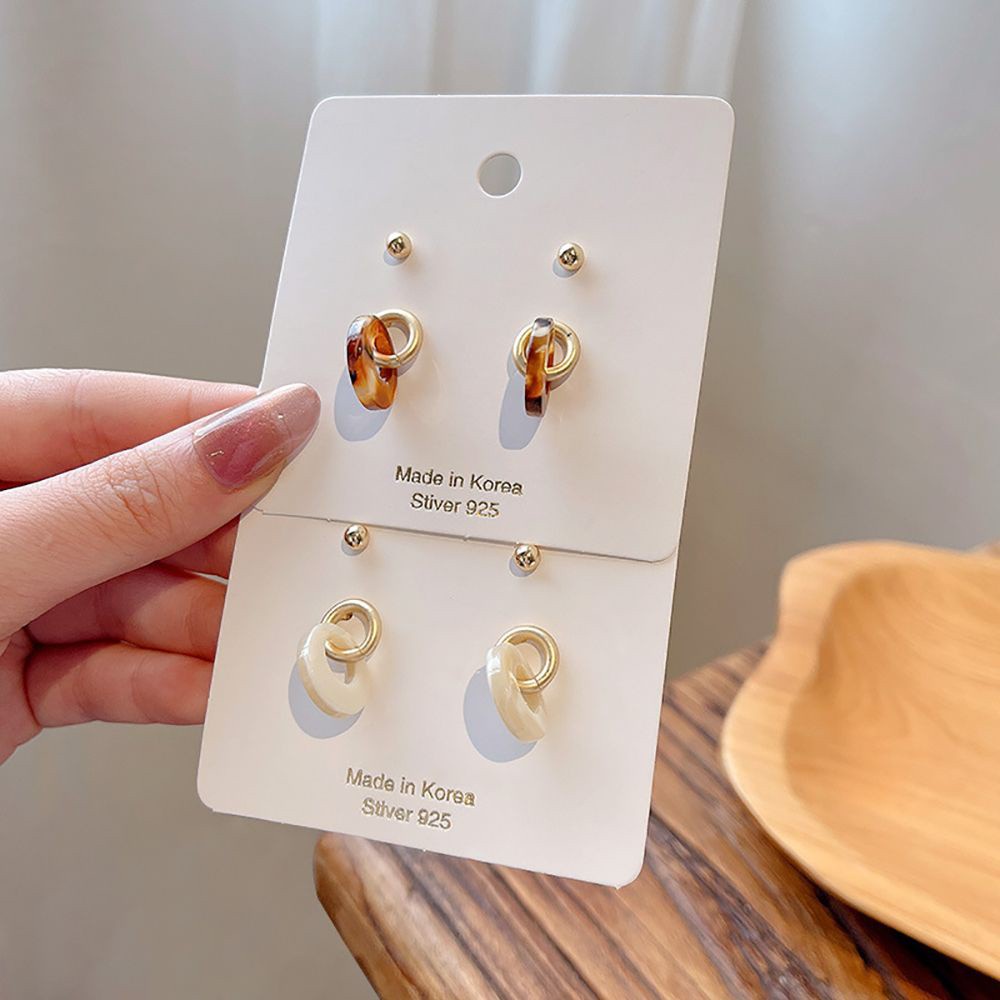 Khuyên Tai Tròn Bằng Hợp Kim Acrylic Nhiều Màu Tinh Tế Thời Trang Hàn Quốc Cho Nữ
