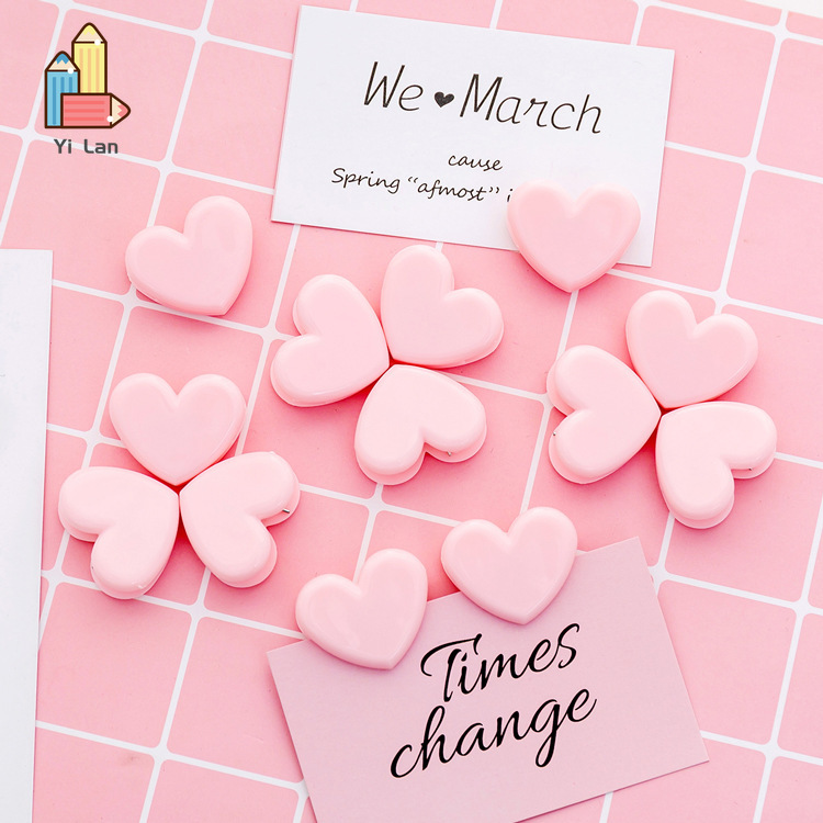1 Kẹp Giấy Hồ Sơ Hình Trái Tim Màu Hồng Đáng Yêu