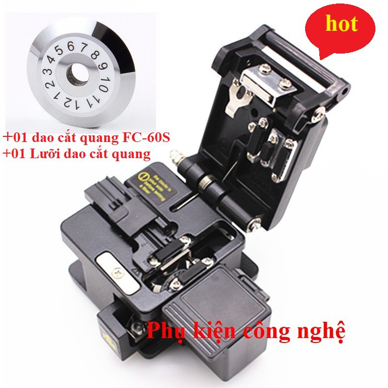 Dao cắt sợi Quang chính xác FC-60S đen+Lưỡi dao thay thế dao cắt sợi quang