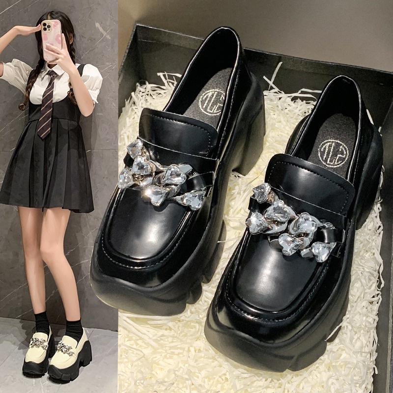 GIÀY LƯỜI OXFORD O84 ĐẾ CAO 7CM QUAI XÍCH