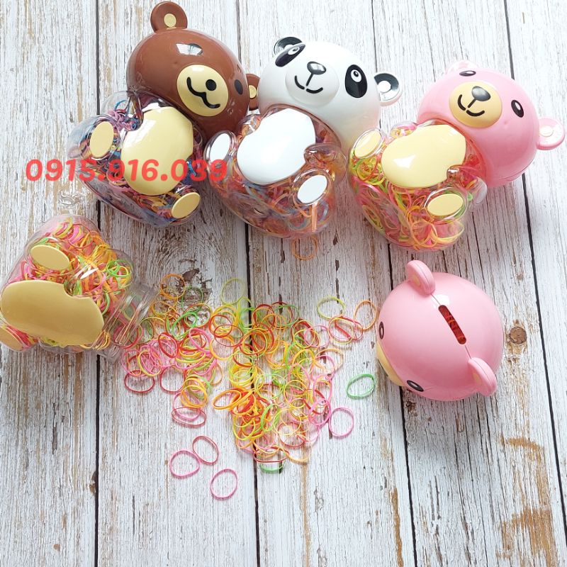 Hũ Thun Cột Tóc Hình Gấu Dễ Thương