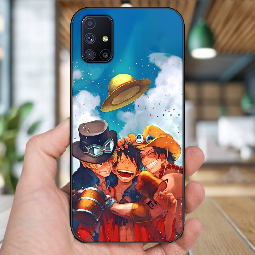 Ốp lưng Samsung M51 viền đen in hình Ace One Piece