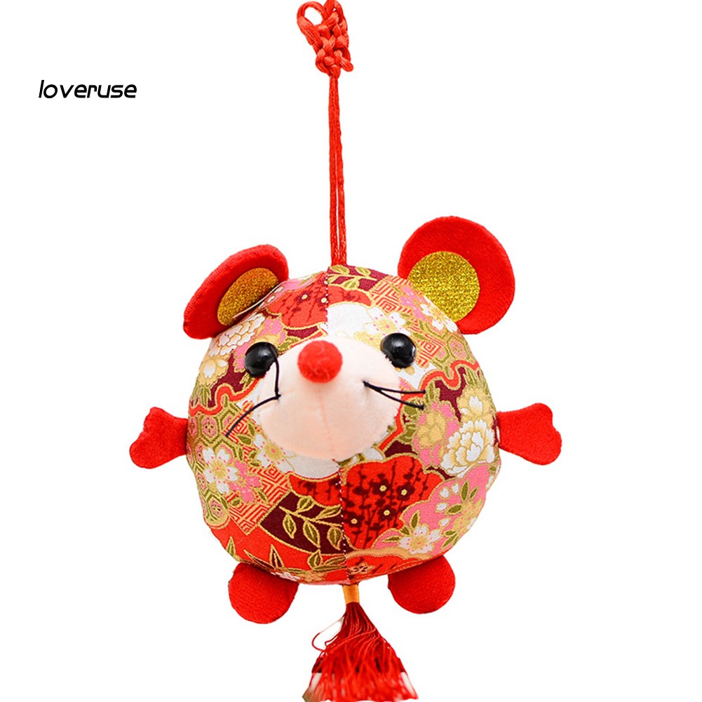 LOVE_Chinese Zodiac Mouse Animal Stuffed Plush Pendant Home New Year Hanging Decor