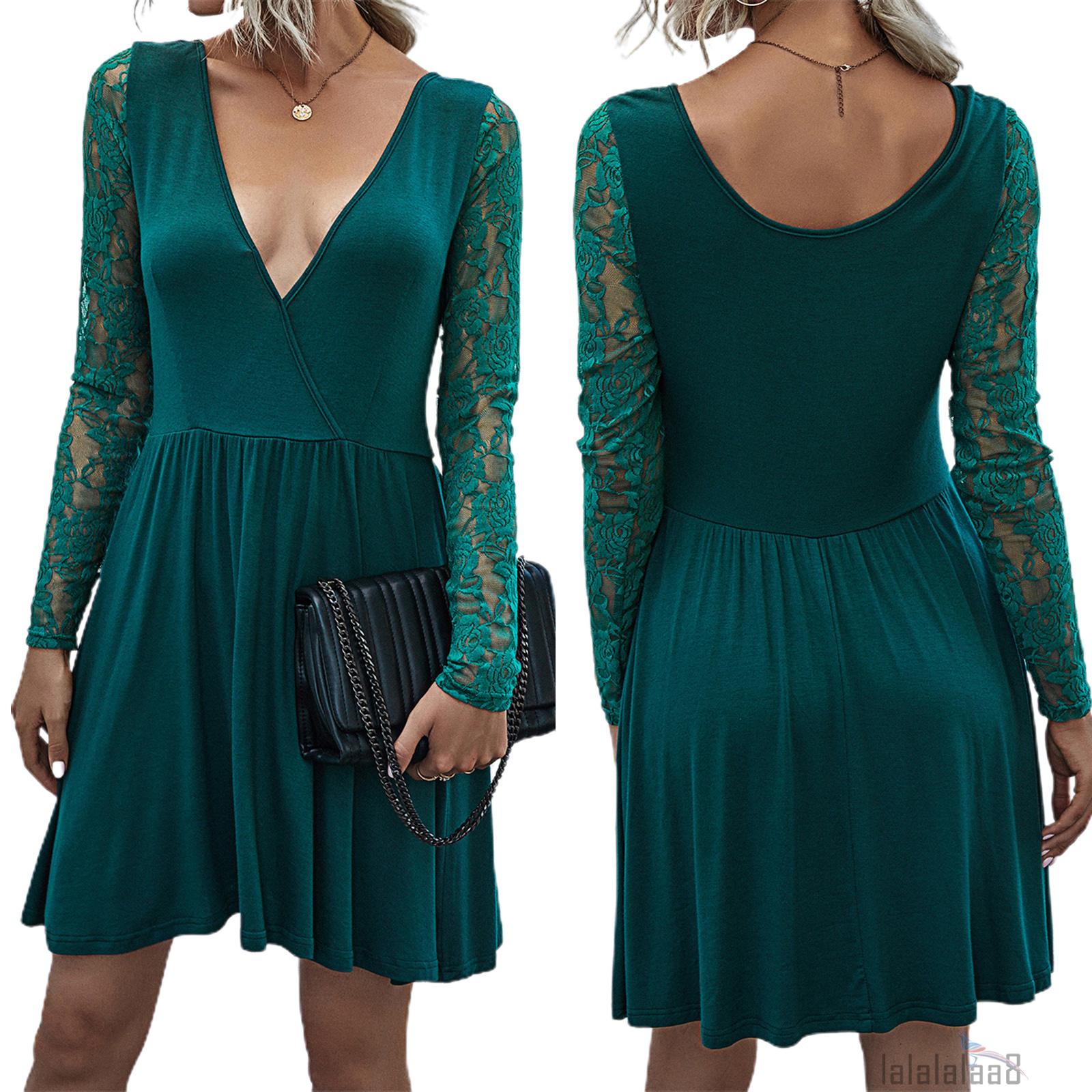 Đầm Xòe Tay Dài Cổ V Quyến Rũ Cho Nữ Laa8-Xxl | BigBuy360 - bigbuy360.vn