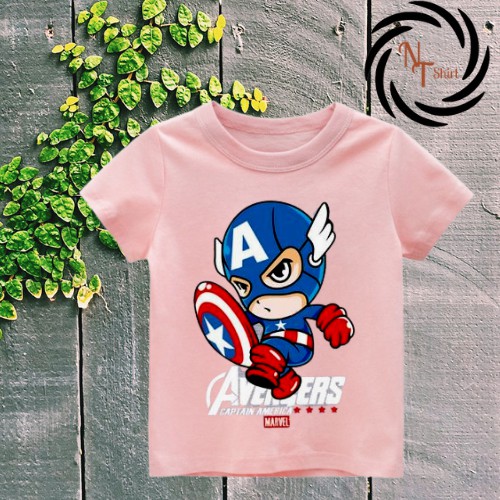 Áo phông bé trai in hình 𝐌𝐚𝐫𝐯𝐞𝐥 𝐂𝐚𝐩𝐭𝐚𝐢𝐧 𝐀𝐦𝐞𝐫𝐢𝐜𝐚, Áo cotton xuất xịn mặc thoải mái NTShirt