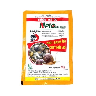 Thuốc diệt ốc - thuốc trừ ốc npio dan 800wp diệt sạch ốc - chết nốc ao có khối lượng 20g