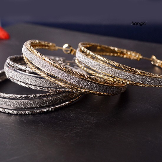 Khuyên tai tròn lớn phong cách vintage thời trang sang trọng cho nữ