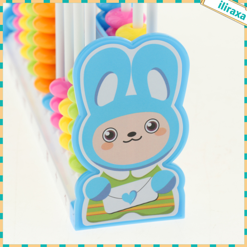 Bàn tính học toán 90 hạt nhiều màu sắc kiểu thỏ hoạt hình dành cho trẻ em