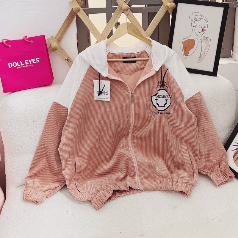 Áo khoác bomber Unisex  chống nắng chất nhung tăm, form rộng có nón đẹp dành cho nữ MPoor- AN STORE