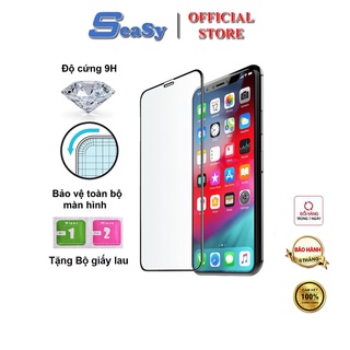 Kính cường lực full màn 10D seasy ss12 có hộp bảo vệ, giấy dán dính bụi, miếng lau ướt, khăn lau