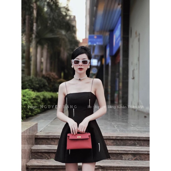 Đầm suông 2 dây kết chuỗi đá