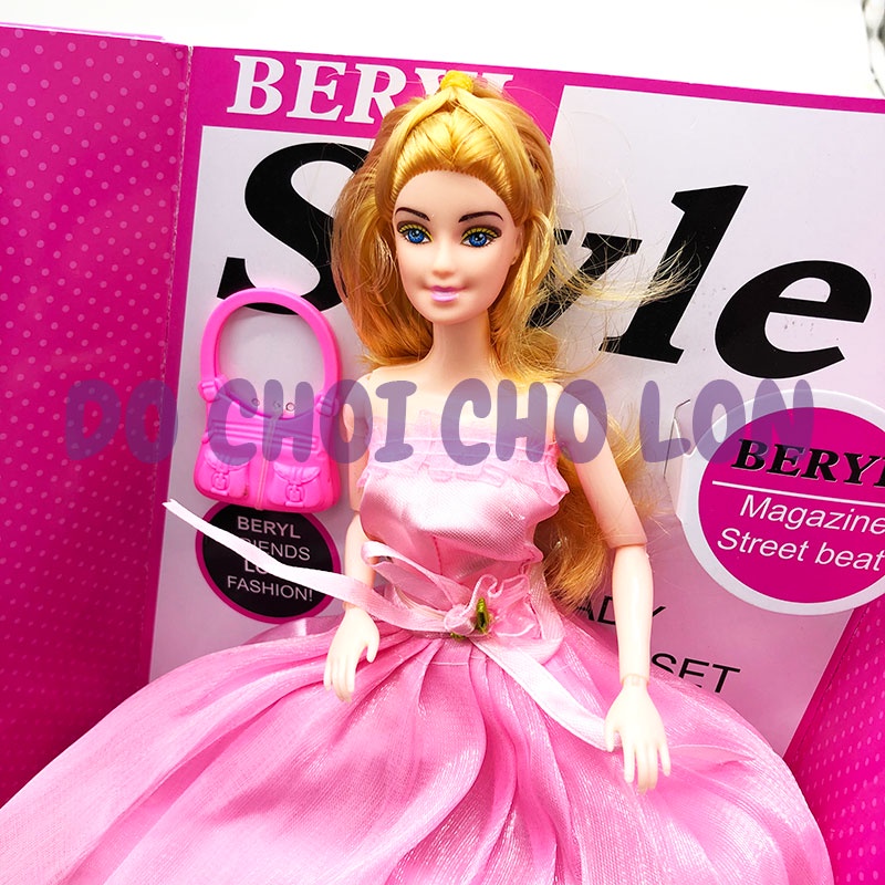 Hộp đồ chơi búp bê mặc váy đầm & túi xách 11 khớp nối tay chân L5735