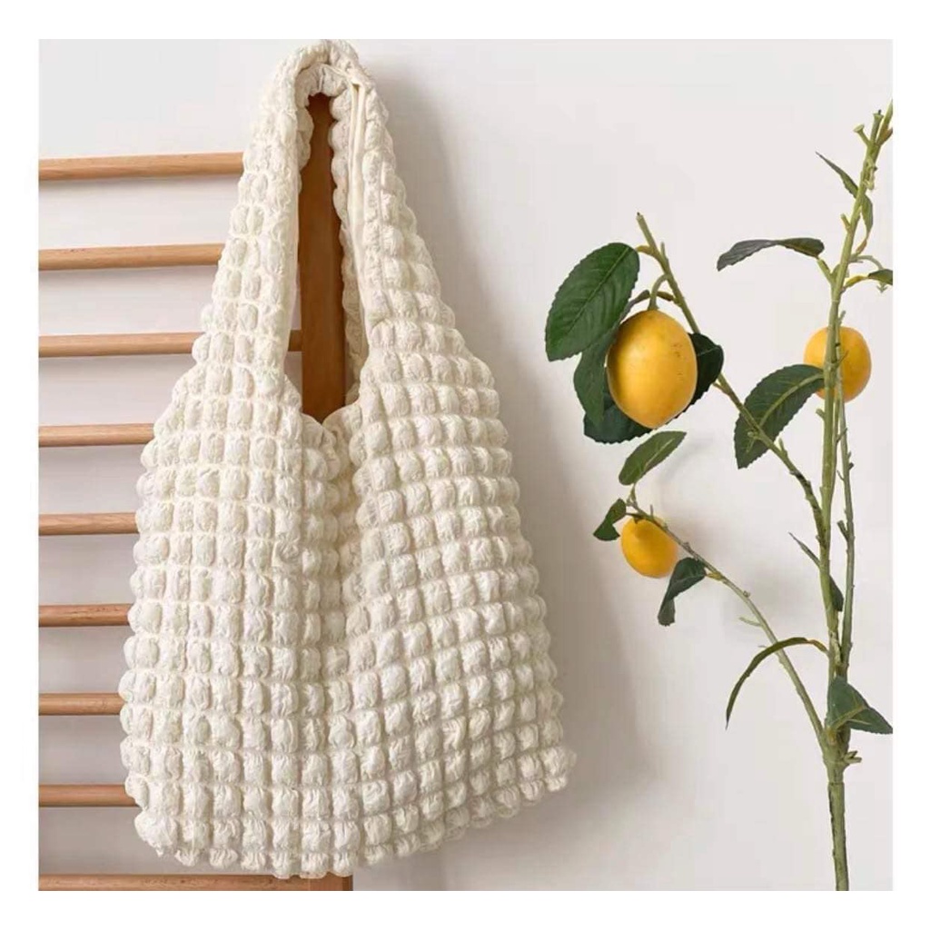 Túi tote túi vải xốp phong cách Hàn quốc, có 2 lớp thời trang ulzzang - Túi tote đi biển nữ đẹp đi chơi thời trang
