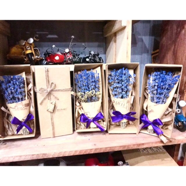 Set bó hoa mini Oải hương Lavender khô + tặng kèm túi thơm