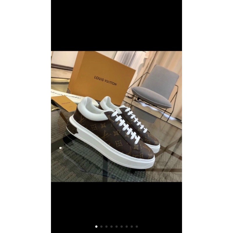 Giày SNEAKERS L.V Nam Màu Nâu Đế Cao full size 38-43