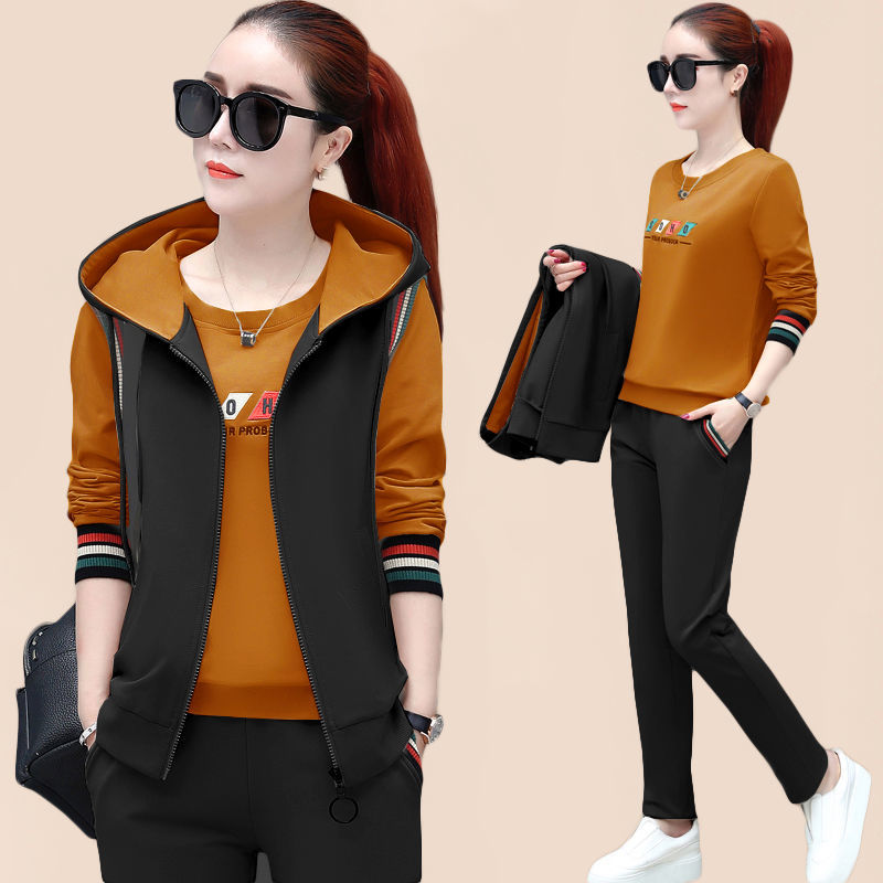 Set 3 món áo khoác dài tay + bộ đồ thể thao phong cách Hàn Quốc 2020 cho nữ