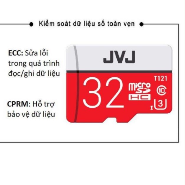 Thẻ nhớ JVJ 32G ProU3 Class10 – chuyên dụng cho CAMERA, hàng tốt giá tốt BH 5 năm, 1 đổi 1