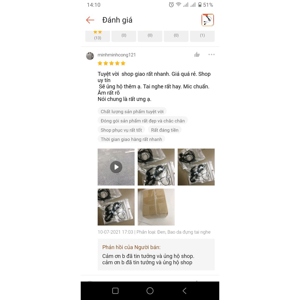 Tai nghe nhét tai có dây giắc cắm 3.5mm tích hợp micro chất lượng cao dành cho Android & iOS