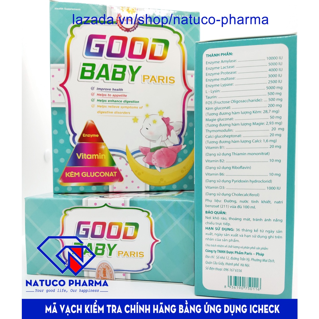 GOOD BABY - Paris - Bổ sung Vitamin, Enzyme, khoáng chất- Giúp bé ăn ngon, giảm rối loạn tiêu hóa, nâng cao sức khỏe