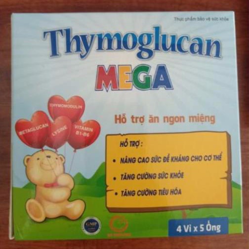 Siro Thymoglucan Mega- Hỗ trợ giúp bé ăn ngon, hấp thu dưỡng chất, tăng cân đạt chuẩn (20 ống)