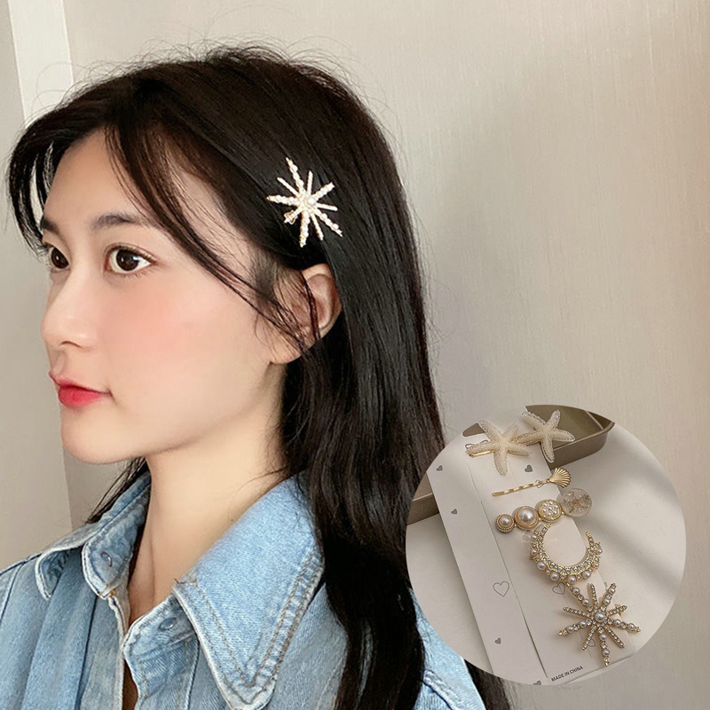 Set 5/6 Kẹp Tóc Đính Ngọc Trai Thời Trang Hàn Quốc