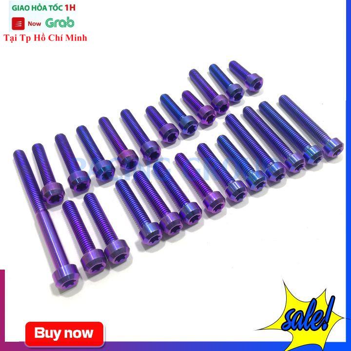 Bộ Ốc Lốc Máy GR5 Gắn Xe Máy Winner 24 Con Titan Và Lục Bảo