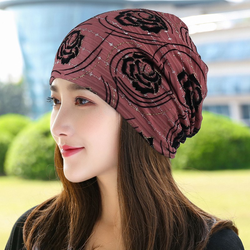 Mũ trùm đầu chống bụi bẩn thoáng khí in họa tiết cho nam và nữ