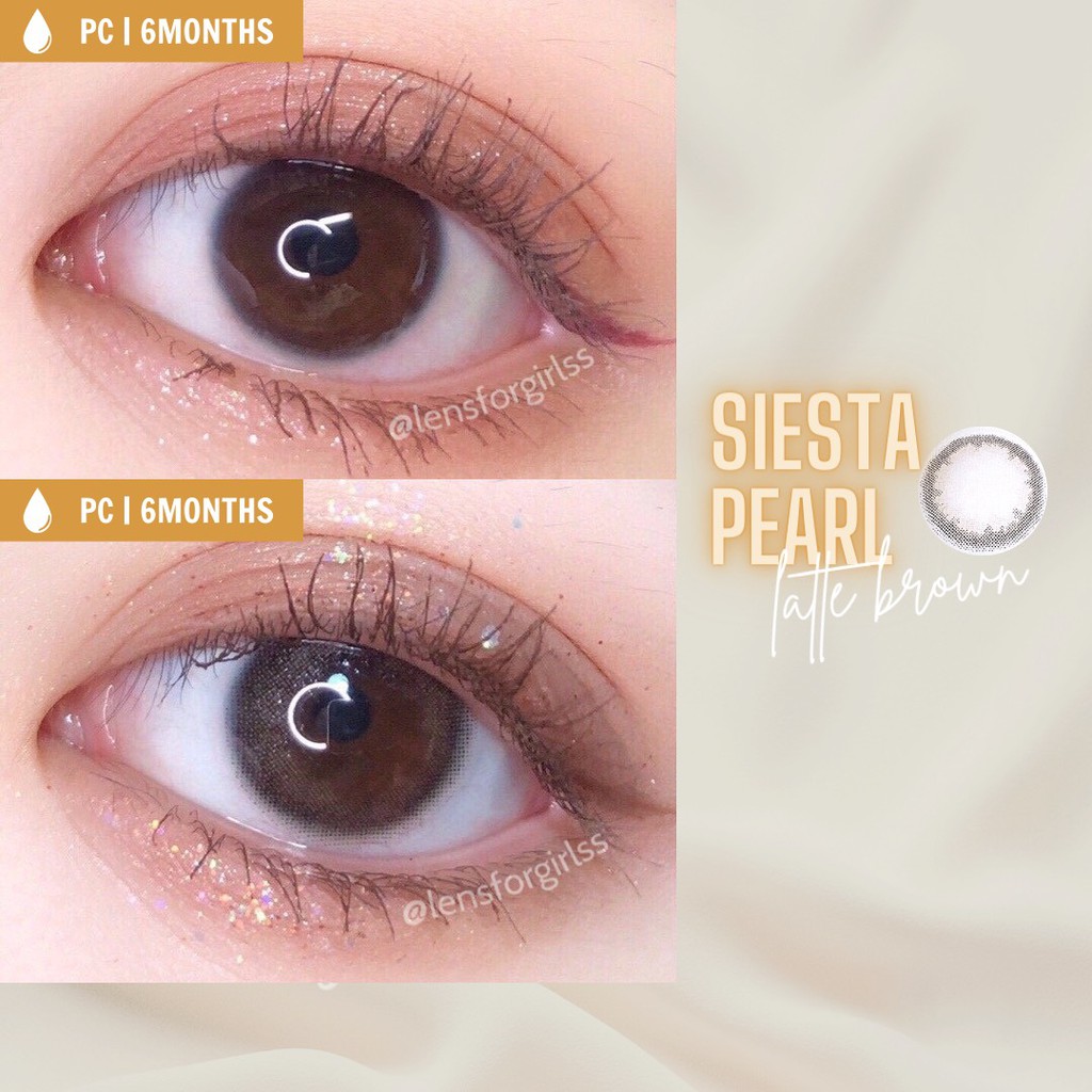 Kính áp tròng Siesta PEARL LATTE BROWN dành cho mắt nhạy cảm - Pc Hydrogel (Hsd 6 tháng)