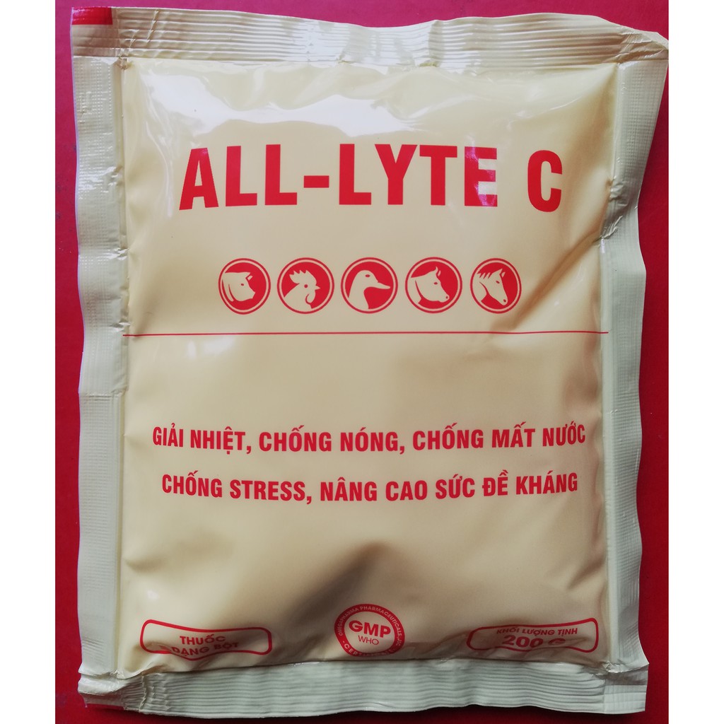 1 gói ALL-LYTE C 200g Điện giải c và Vitamin giải nhiệt chống nóng, chống mất nước, chống Stress