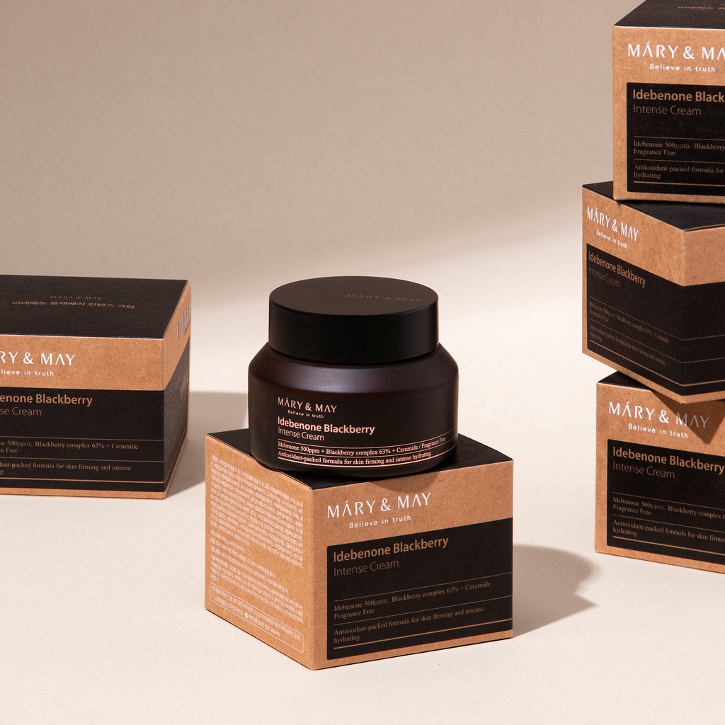 Kem Dưỡng Chống Lão Hóa Mary&May Idebenone blackberry intense Cream 70g