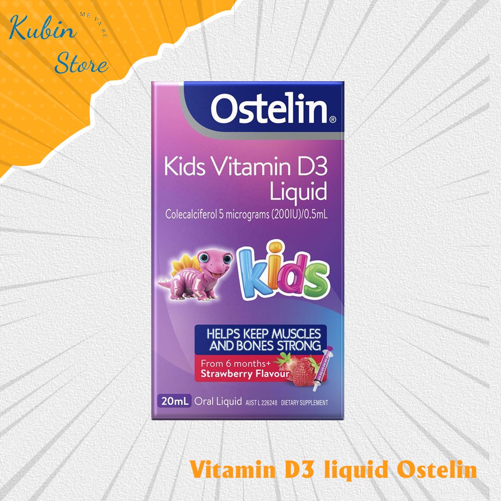 Vitamin D3 liquid Ostelin 20ml - Vitamin D3 Drop 2,4ml Bổ Sung Vitamin D Cho Trẻ