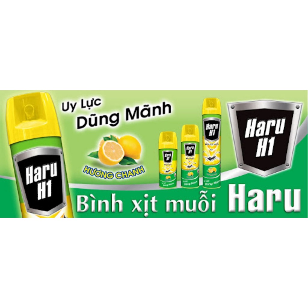 Bình thuốc xịt muỗi Haru H1 660ml hương chanh thơm mát, không gây độc hại