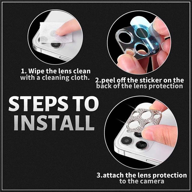 Kính Cường Lực Bảo Vệ Ống Kính Máy Ảnh Màu Sắc Lấp Lánh Cho IPhone 11 12 13 Pro Max 13ProMax / 12 / 12Pro 14 Pro Max