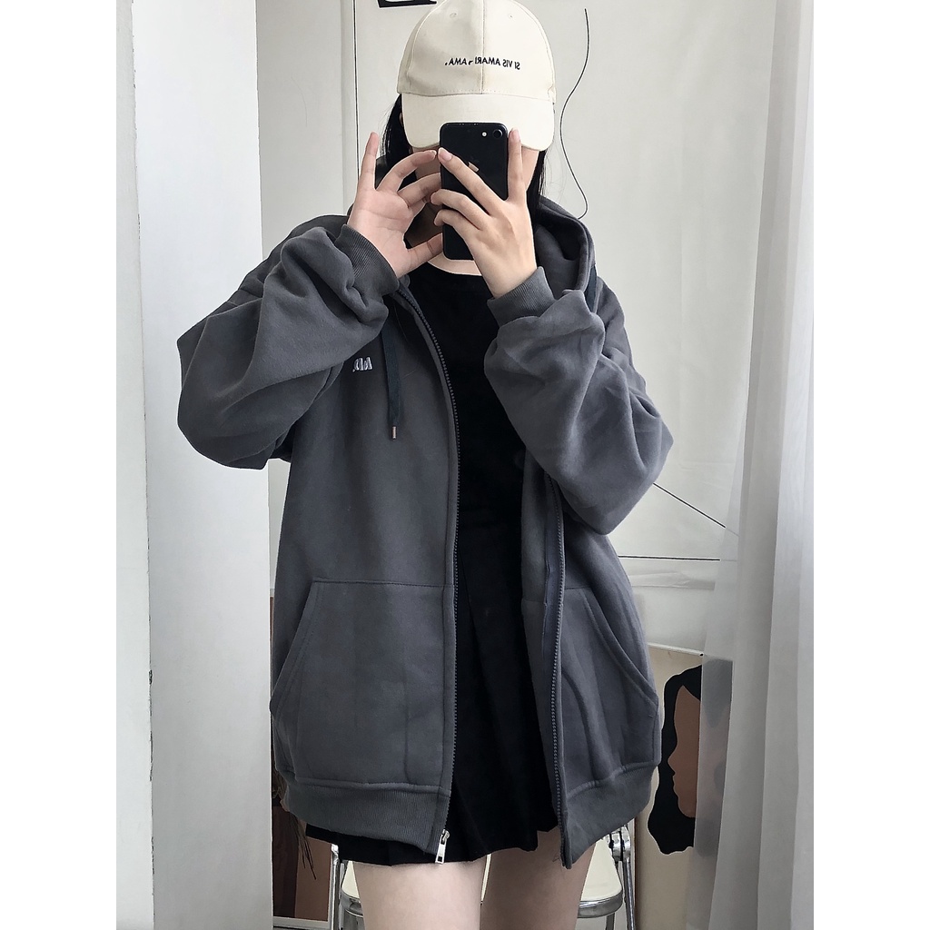 Áo khoác nỉ Hoodie in chữ AD trước ngực nhiều màu ulzzang basic - Made by Fiin | BigBuy360 - bigbuy360.vn