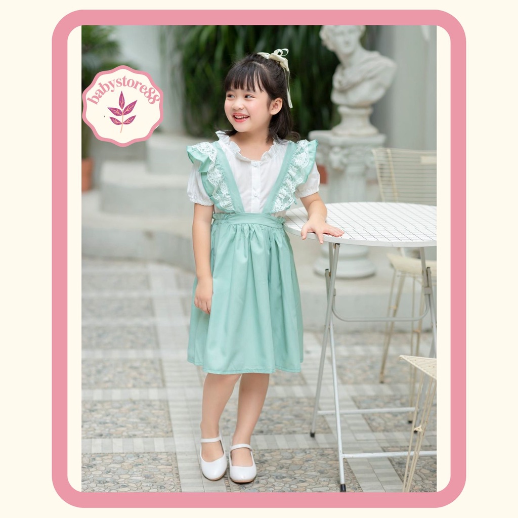 yếm cho bé gái sơ sinh 0 1 2 3 4 5 6 7 8 tuổi Babystore88, sét váy bé gái cộc tay hàng thiết kế V55