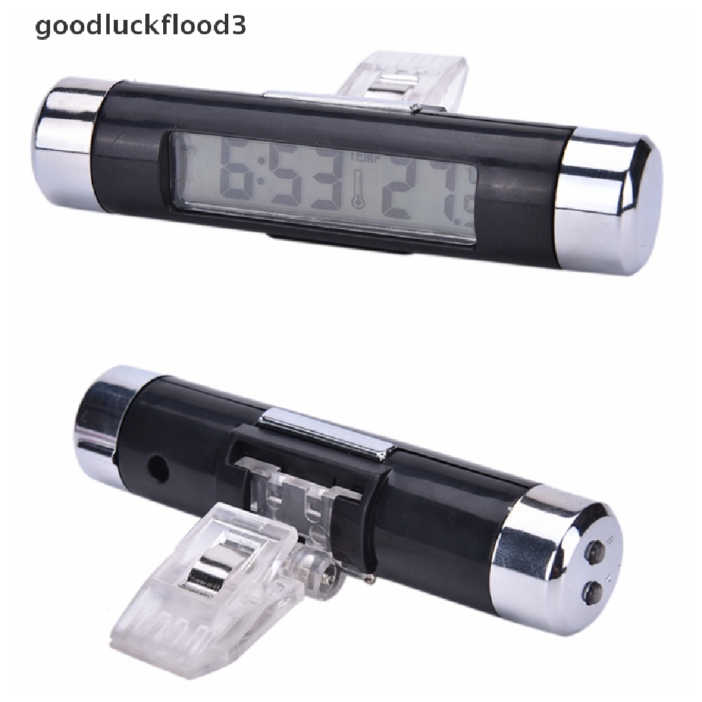 Đồng Hồ Nhiệt Kế Điện Tử Màn Hình LCD Xanh Dương Kẹp Lỗ Thông Gió Xe Hơi Đa Năng Bán Chạy
