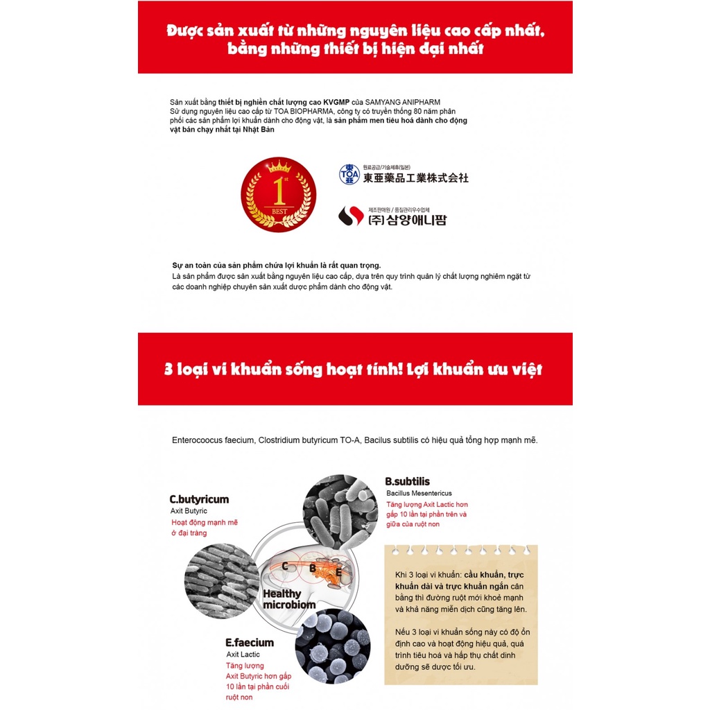 30 gói Men VI SINH hỗ trợ tiêu hóa cho Chó &amp; cho Mèo mọi độ tuổi BIO3 PET xuất xứ Hàn Quốc
